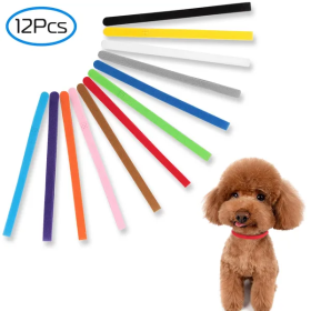 12 Colors Whelping Puppy ID Collars Adjustable Double-Sided Pet ID Bands (Option: 12pcs)