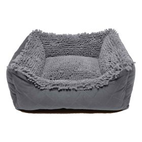 DGS Pet Products Dirty Dog Lounger Bed Small Brown 22" x 20" x 8" (Color: Cool Grey, size: small)